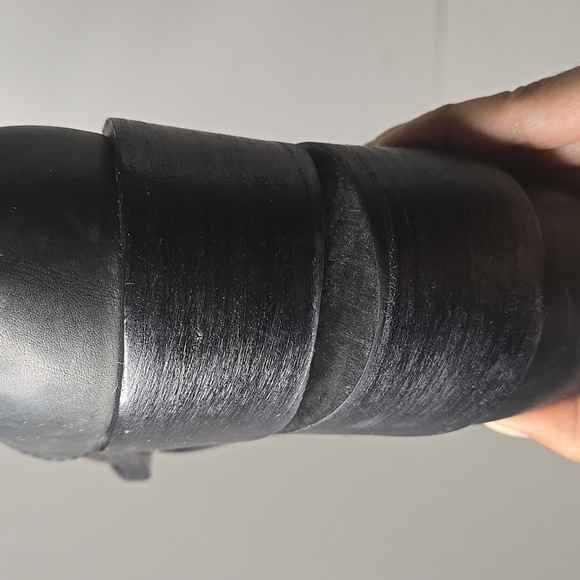 CHANEL - 14B CC Black Leather Buckle Moto Biker Boots - 37 - Picture 12 of 12